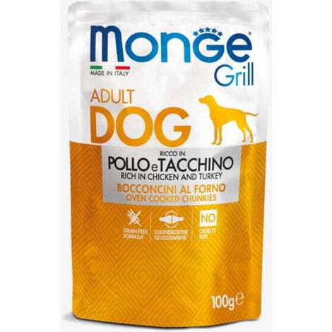 Monge Dog Grill Adult Pollo e Tacchino - Monge Dog Grill Adult Pollo e Tacchino - Bustina Da 100 Gr