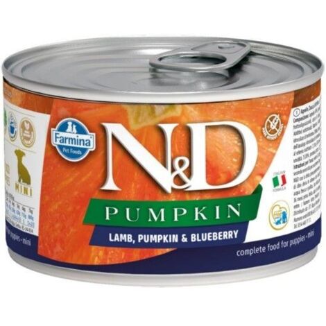 Farmina Dog N&D Pumpkin Puppy Mini Agnello, Zucca e Mirtillo - Farmina Dog N&D Pumpkin Puppy Mini Agnello, Zucca e Mirtillo - Lattina Da 140 Gr (1/3)