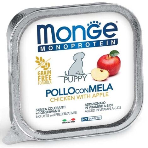 Monge Fruit Cane, Patè Monoproteico 150gr - Junior Pollo e Mela