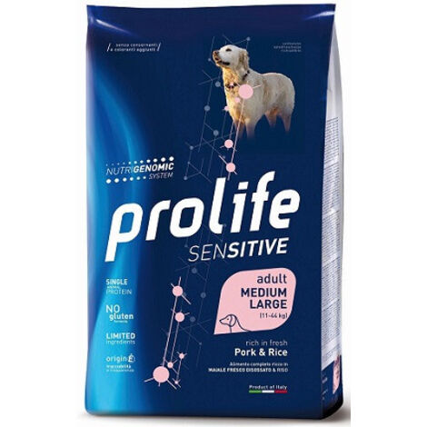 Prolife Dog Sensitive Adult Medium Large Maiale e Riso  - Prolife Dog Sensitive Adult Medium Large Maiale e Riso - Sacco Da 10 Kg