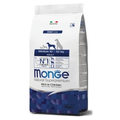 Monge Dog Natural Superpremium Adult Medium Pollo - Monge Dog Natural Superpremium Adult Medium Pollo - Sacco Da 3 Kg