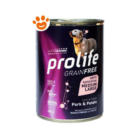 ProLife Cane 400gr Grain Free Adult Medium Large Maiale e Patate