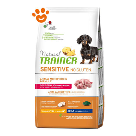 Trainer Natural Dog Sensitive No Gluten Adult Small & Toy Coniglio - Trainer Natural Dog Sensitive No Gluten Adult Small & Toy Coniglio - Sacco Da 2 Kg