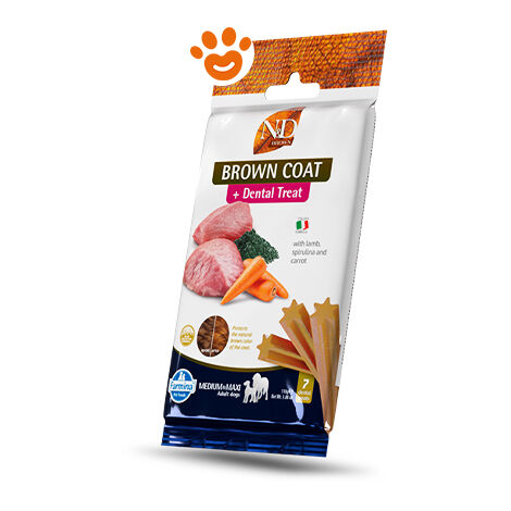 Farmina Dog Snack Dental Treat N&ampD Brown Coat Agnello Medium/Maxi  - Farmina Dog Snack Dental Treat N&ampD Brown Coat Agnello Medium/Maxi - Confezione Da 100 Gr