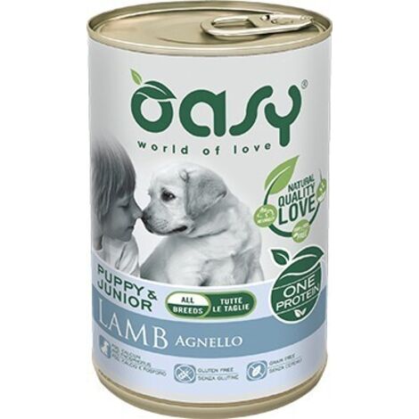 Oasy Dog One Protein Puppy e Junior Medium Large Agnello - Oasy Dog One Protein Puppy e Junior Medium Large Agnello - Lattina Da 400 Gr