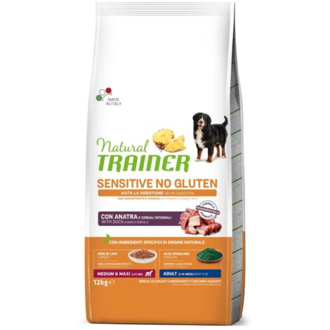 Trainer Natural Dog Sensitive No Gluten Adult Medium Maxi Anatra  - Trainer Natural Dog Sensitive No Gluten Adult Medium Maxi Anatra - Sacco Da 12 Kg