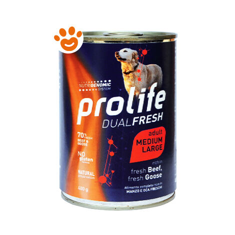 Prolife Dog Dual Fresh Adult Medium Large Manzo e Oca  - Prolife Dog Dual Fresh Adult Medium Large Manzo e Oca - Lattina Da 400 Gr
