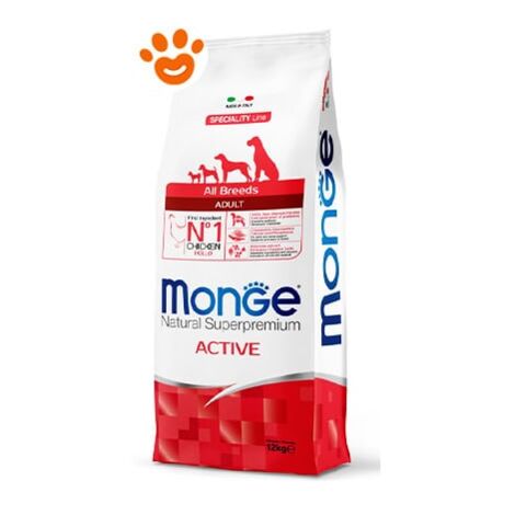 Monge Dog Natural Superpremium Adult All Breeds Active Pollo  - Monge Dog Natural Superpremium Adult All Breeds Active Pollo - Sacco Da 12 Kg
