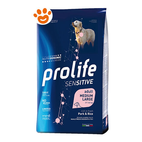 Prolife Dog Sensitive Adult Medium Large Maiale e Riso  - Prolife Dog Sensitive Adult Medium Large Maiale e Riso - Sacco Da 2,5 Kg
