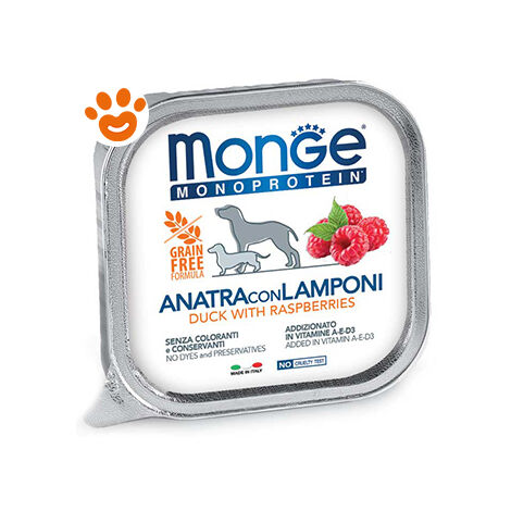 Monge Fruit Cane, Patè Monoproteico 150gr - Anatra e Lamponi