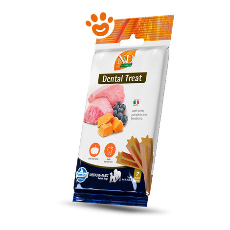 Farmina Dog Snack Dental Treat N&ampD Pumpkin Agnello Medium/Maxi  - Farmina Dog Snack Dental Treat N&ampD Pumpkin Agnello Medium/Maxi - Confezione Da 100 Gr