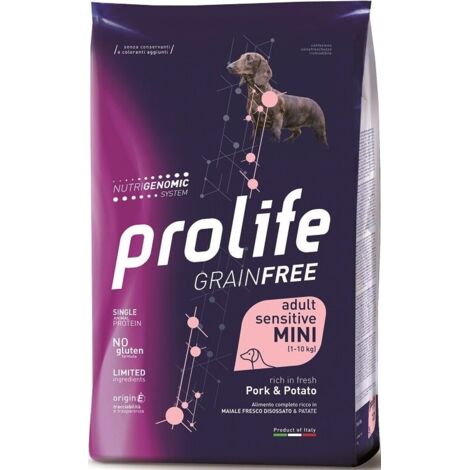 Prolife Dog Grainfree Sensitive Adult Mini Maiale e Patate  - Prolife Dog Grainfree Sensitive Adult Mini Maiale e Patate - Sacco Da 2 Kg