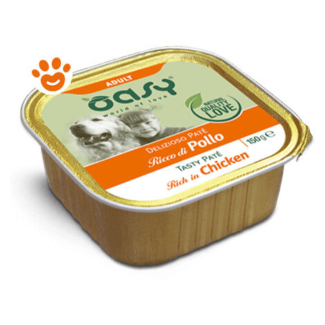 Oasy Dog Delizioso Patè Adult Pollo  - Oasy Dog Delizioso Patè Adult Pollo - Vaschetta Da 150 Gr