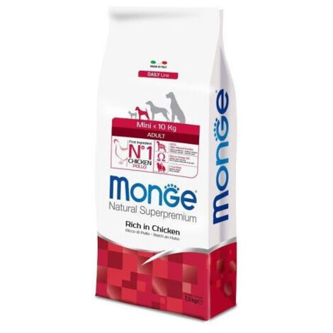 Monge Natural Cane Taglia Piccola, Crocchette - Adult, Pollo 7,5kg
