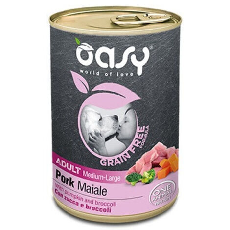 Oasy Dog Grain Free Adult Medium-Large Maiale - Oasy Dog Grain Free Adult Medium-Large Maiale - Lattina Da 400 Gr (1/2)