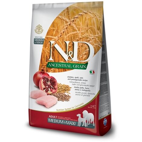 Farmina Cane Medium e Maxi N&D Ancestral Grain 12kg Pollo e Melograno