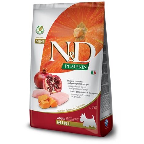 Farmina Dog N&ampD Pumpkin Adult Mini Pollo Zucca e Melograno  - Farmina Dog N&ampD Pumpkin Adult Mini Pollo Zucca e Melograno - Sacco Da 7 Kg