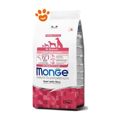 Monge Dog Natural Superpremium All Breeds Puppy e Junior Manzo e Riso - Monge Dog Natural Superpremium All Breeds Puppy e Junior Manzo e Riso - Sacco Da 2,5 Kg