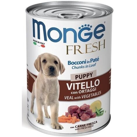 Monge Fresh Cane Patè 400gr Cucciolo Vitello con Ortaggi