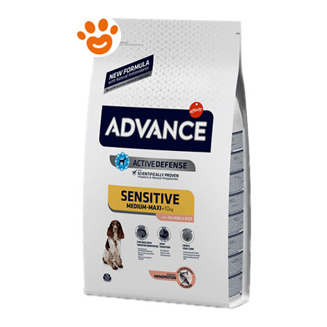 Advance Dog Sensitive Adult Medium Maxi Salmone e Riso  - Advance Dog Sensitive Adult Medium Maxi Salmone e Riso - Sacco Da 12 Kg