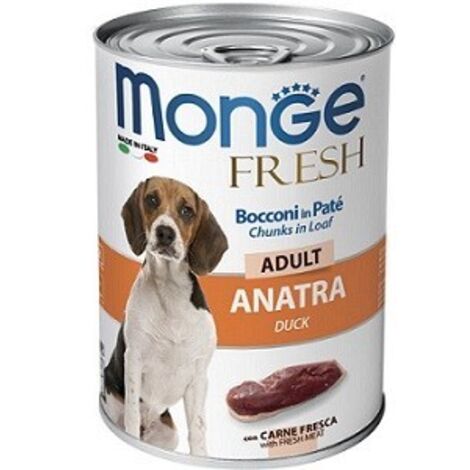 Monge Dog Fresh Adult Anatra  - Monge Dog Fresh Adult Anatra - Lattina Da 400 Gr