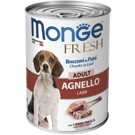 Monge Dog Fresh Adult Agnello  - Monge Dog Fresh Adult Agnello - Lattina Da 400 Gr
