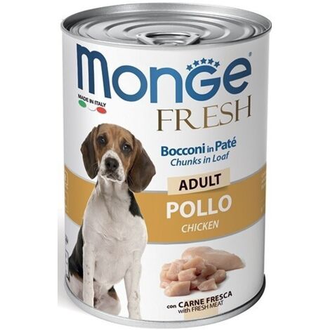 Monge Dog Fresh Adult Pollo  - Monge Dog Fresh Adult Pollo - Lattina Da 400 Gr