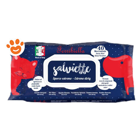 Ferribiella Dog & Cat Salviette Detergenti Sporco Estremo - Ferribiella Dog & Cat Salviette Detergenti Sporco Estremo - Confezione da 40 Salviette