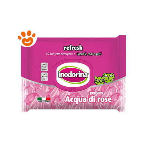 Salviettine Inumidite per Animali Domestici Inodorina REFRESH Rose