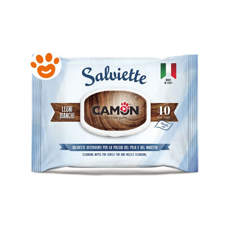 Camon Dog & Cat Salviette Legni Bianchi  - Camon Dog & Cat Salviette Legni Bianchi - Confezione Da 40 Salviette