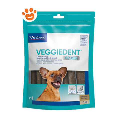 Virbac Dog Veggiedent Fr3sh Stick - Virbac Dog Veggiedent Fr3sh Stick - Confezione da 15 Stick Taglia XS ( 5 Kg)