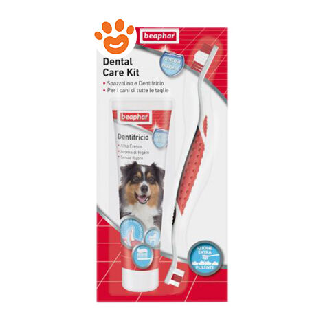 Beaphar Dog Dental Care Kit  - Beaphar Dog Dental Care Kit - Dental Care Kit (Spazzolino + Dentifricio)