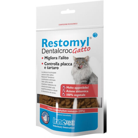 Innovet Dog e Cat Restomyl Dentalcroc  - Innovet Dog e Cat Restomyl Dentalcroc - Confezione da 60 gr (Gatto)