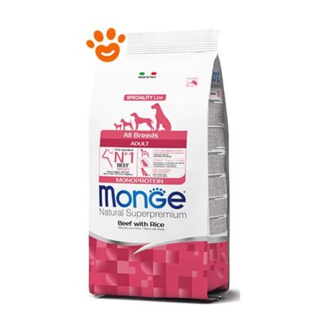 MONGE CIBO SECCO CANE ADULTO ALL BREEDS MANZO E RISO 12KG