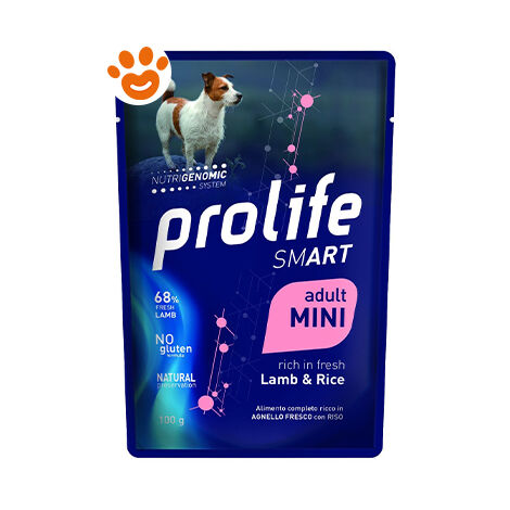 Prolife Dog Adult Mini Agnello e Riso  - Prolife Dog Adult Mini Agnello e Riso - Bustina Da 100 Gr