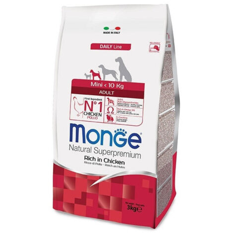 Monge Natural Cane Taglia Piccola, Crocchette - Adult, Pollo 3 kg