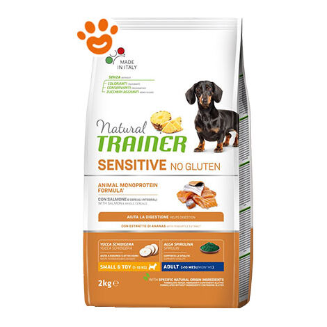 Trainer Natural Dog Sensitive No Gluten Adult Small & Toy Salmone - Trainer Natural Dog Sensitive No Gluten Adult Small & Toy Salmone - Sacco Da 7 Kg