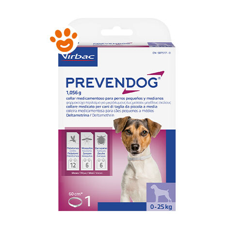 Virbac Dog Prevendog Collari 60 cm 0-25 Kg  - Virbac Dog Prevendog Collari 60 cm 0-25 Kg - Confezione Da 1 Collare