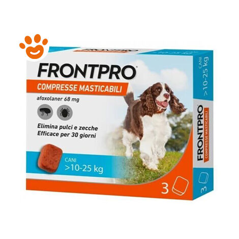 Frontline Dog FrontPro Compresse Masticabili per Cani (10-25kg) - Frontline Dog FrontPro Compresse Masticabili per Cani (10-25kg) - Confezione Da 3 Compresse (1/3)
