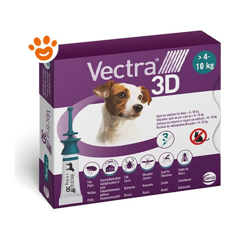 Ceva Vectra 3D Dog Verde 4-10 kg  - Ceva Vectra 3D Dog Verde 4-10 kg - Confezione Da 3 Pipette