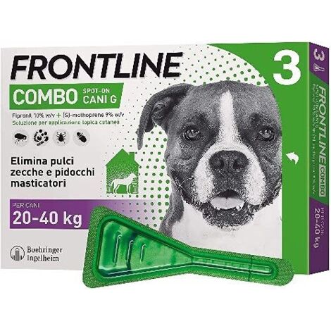 Frontline Combo Cani da 20-40 kg - Antiparassitario  - Frontline Combo Cani da 20-40 kg - Antiparassitario - Confezione Da 3 Pipette