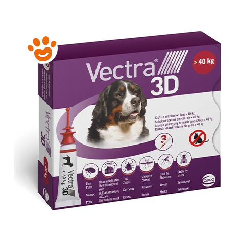 Ceva Vectra 3D Dog Rosso Oltre 40 kg  - Ceva Vectra 3D Dog Rosso Oltre 40 kg - Confezione Da 3 Pipette