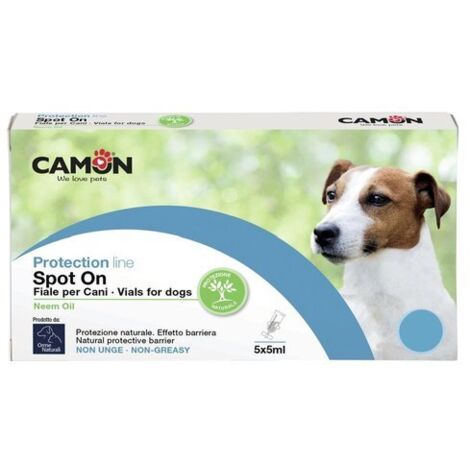 Spot-On Camon Protection cane oltre 11 kg 5 fiale 5 ml – Olio di Neem – Protezione naturale