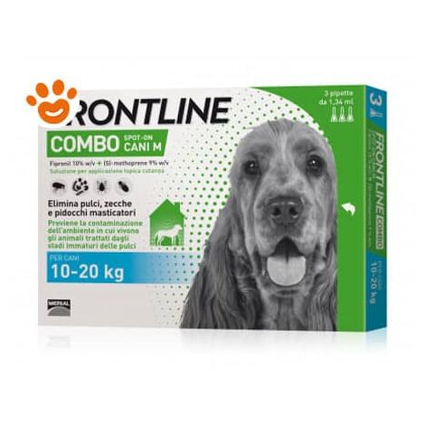 Frontline Combo Cani da 10-20 kg - Antiparassitario  - Frontline Combo Cani da 10-20 kg - Antiparassitario - Confezione Da 3 Pipette