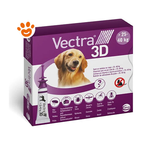 Ceva Vectra 3D Dog Viola 25- 40 kg - Ceva Vectra 3D Dog Viola 25- 40 kg - Confezione Da 3 Pipette