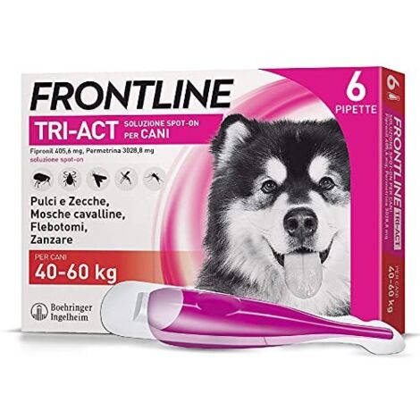 Frontline Tri-Act Cani 40-60 kg  - Frontline Tri-Act Cani 40-60 kg - Confezione Da 6 Pipette, Any