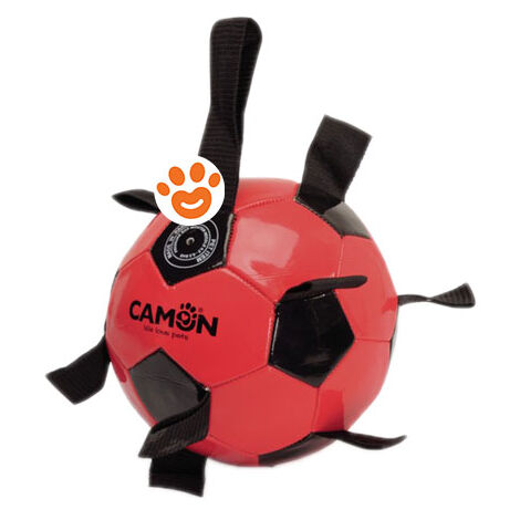 Camon Dog Pallone da Calcio con Maniglia  - Camon Dog Pallone da Calcio con Maniglia - Confezione da 1 pezzo (Rosso/Nero)