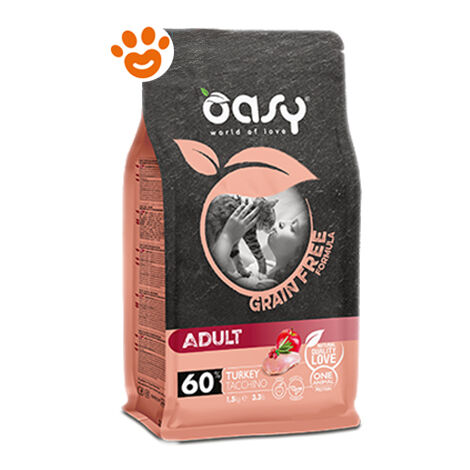 Oasy Cat Grain Free Adult Tacchino  - Oasy Cat Grain Free Adult Tacchino - Sacco Da 7,5 Kg