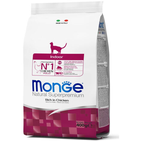 Monge Natural Superpremium Indoor Pollo  - Monge Natural Superpremium Indoor Pollo - Sacco Da 400 Gr