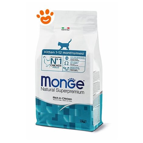 Monge Cat Natural Superpremium Kitten Pollo  - Monge Cat Natural Superpremium Kitten Pollo - Sacco Da 10 Kg